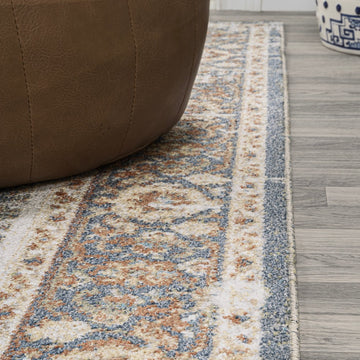 Keesha Bold Distressed Medallion Low-Pile Machine-Washable Area Rug
